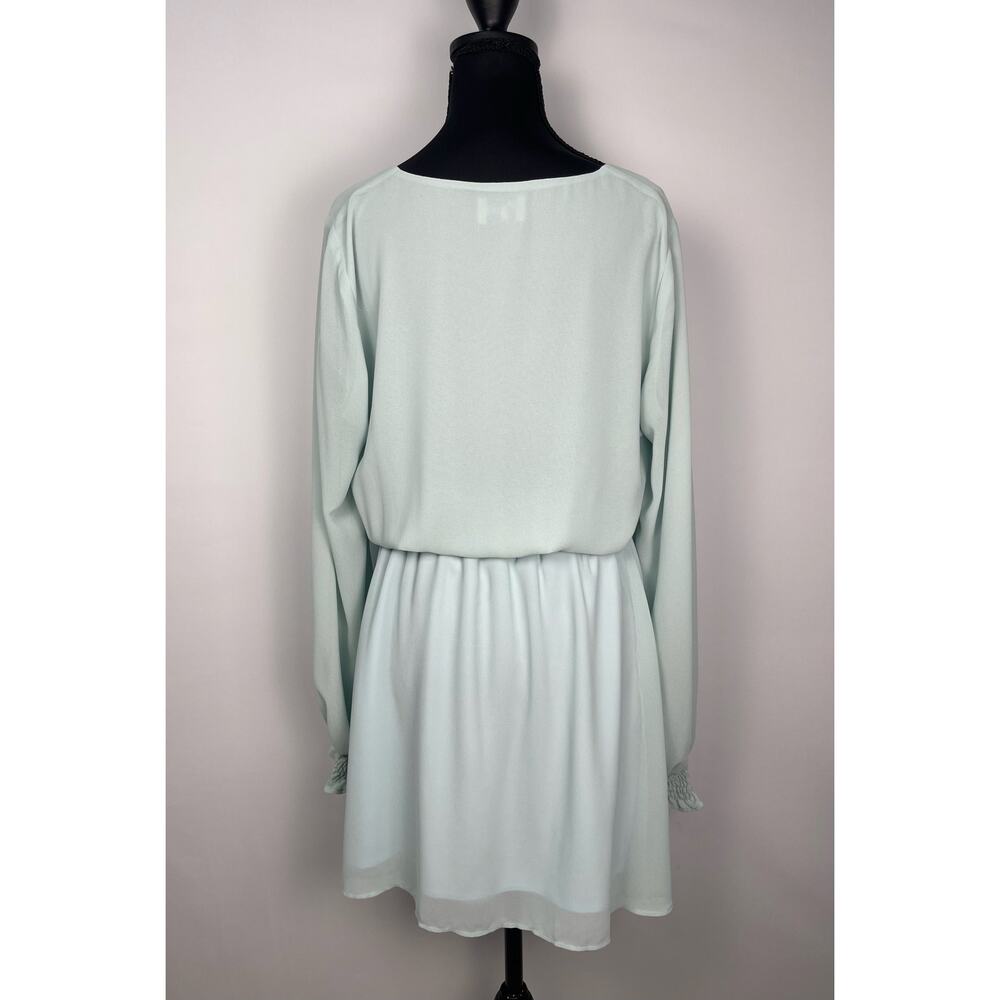 Show Me Your Mumu Adelaide Dress Light Blue Long Sleeve Mini Dress Womens Medium - Picture 5 of 8